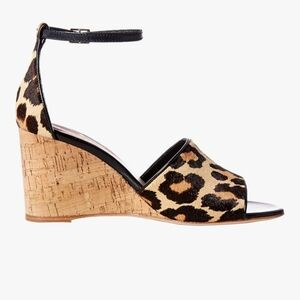 Kate Spade New York Lonnie Leopard Printed Calf Hair Wedge Sandals - 8M